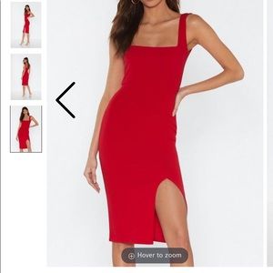 Red Nasty Gal Dress with slit
